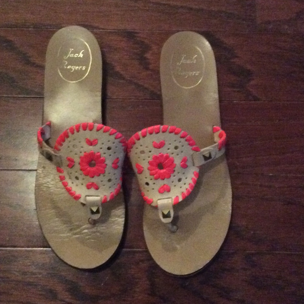Jack Rogers size 7 hot pink trim sandal - Picture 1 of 3